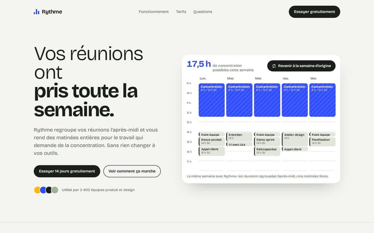 Capture du projet Rythme